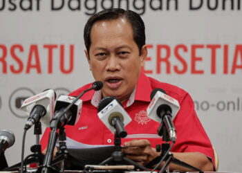 KUALA LUMPUR, 3 Jan -- Setiausaha Agung UMNO Datuk Seri Ahmad Maslan pada sidang media sempena Perhimpunan Agung UMNO 2022 di Menara Dato Onn hari ini.

-- fotoBERNAMA (2023) HAK CIPTA TERPELIHARA