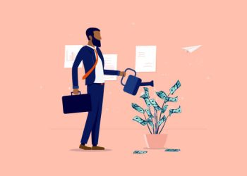 Man dressed for success, financial freedom and successful minority concept. Vector illustration.