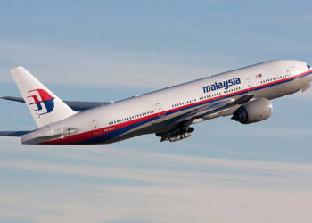 Zürich, Switzerland - December 05, 2007: Malaysia Airlines Boeing 777-200/ER departing Zurich airport. On 08 March 2014 this aircraft crashed as flight MH 370 from Kuala Lumpur to Beijing.